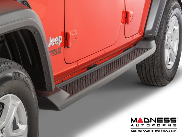 Jeep Wrangler JL Side Steps Molded Black Plastic 4 Door